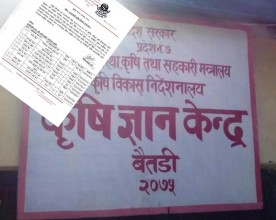 बैतडीमा मकै अनुदान कार्यक्रमः वाइन सेन्टरको नाम सच्याएर राजमती कृषि फर्म